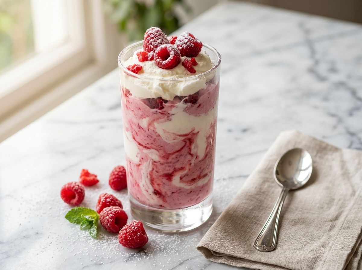 Raspberry Angel Delight Fool with Fresh Berries