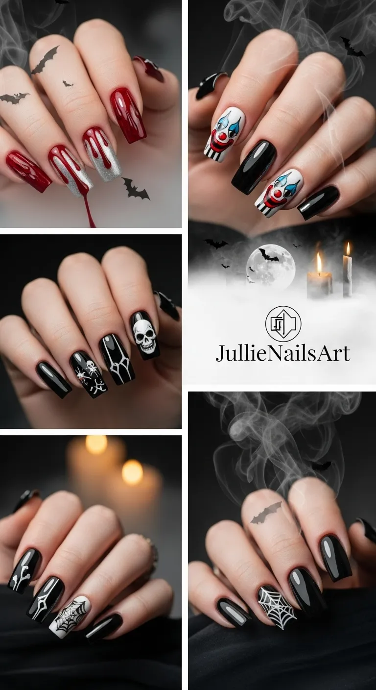 Terrifier nail designs