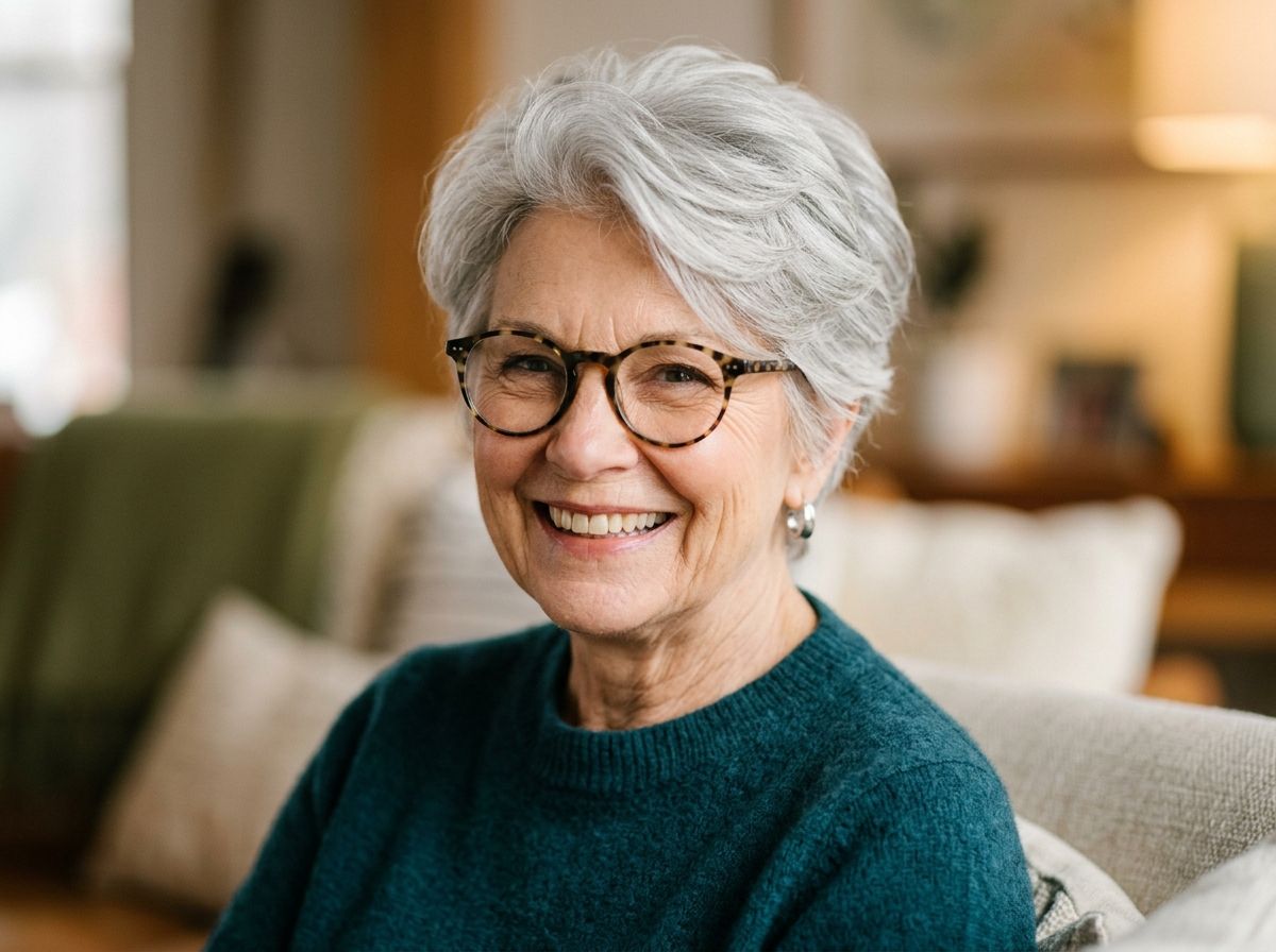 Modern Pixie-Bob (Bixie) for Women Over 70 with Glasses