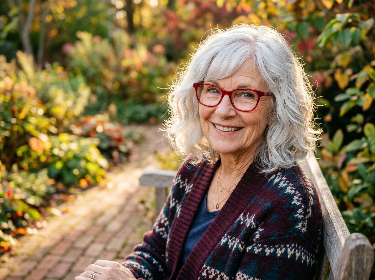 Side-Swept Bangs with Frames for Women Over 70