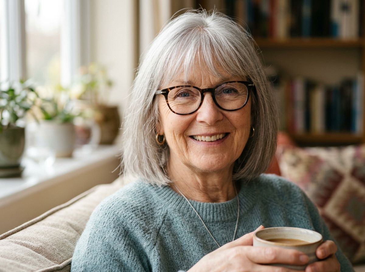 Wispy Fringe Above the Frames for Women Over 70