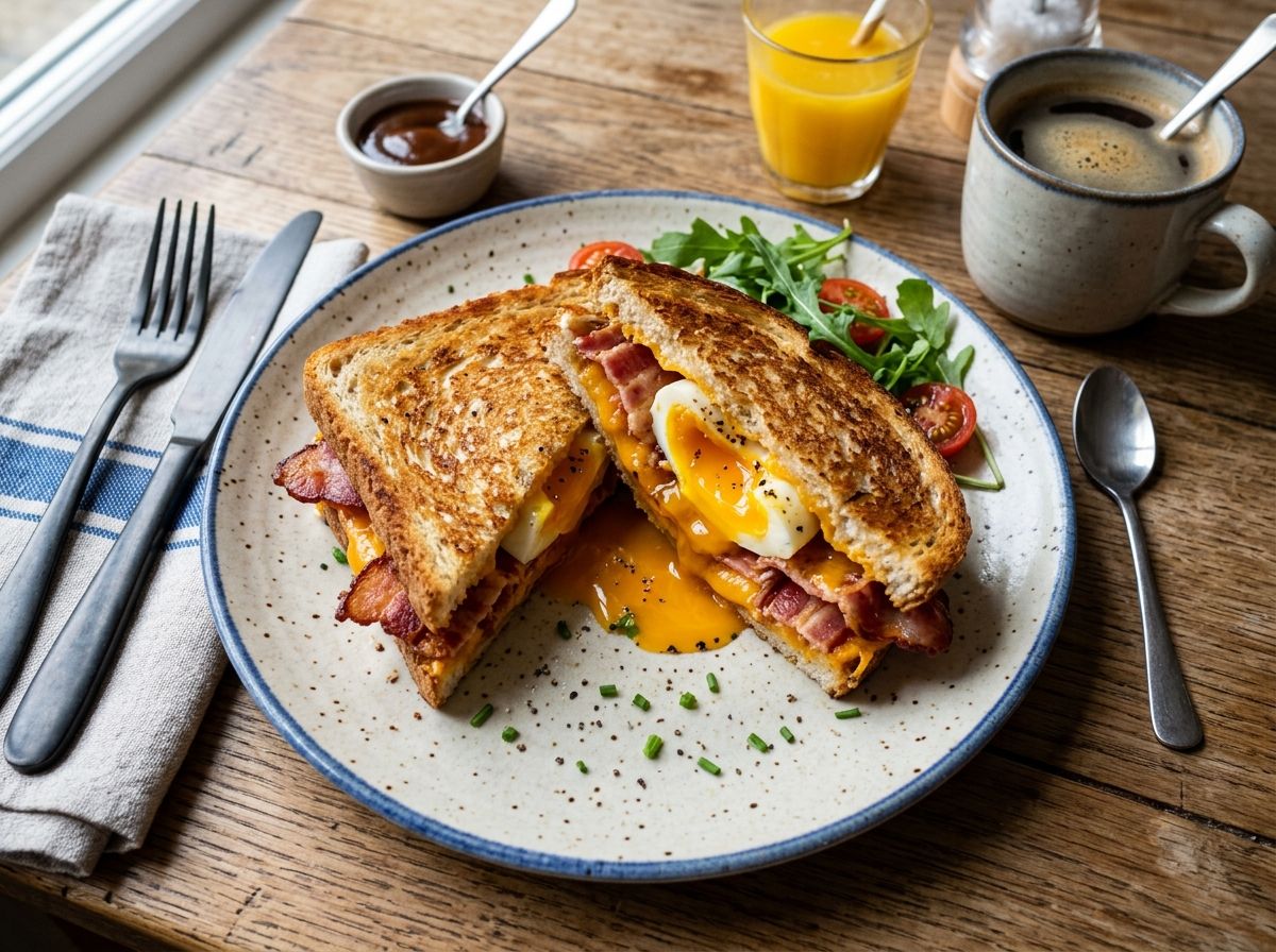 Breakfast Bacon and Egg Toastie