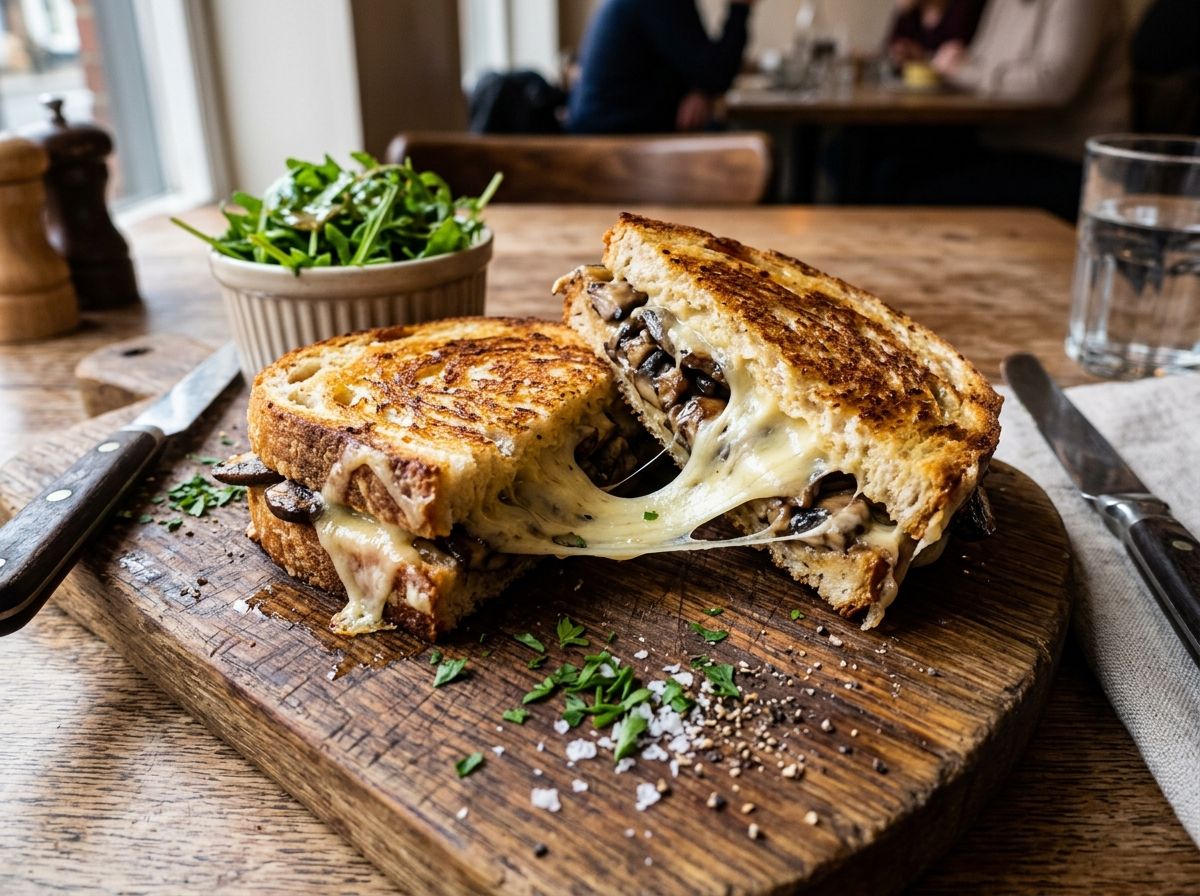 Mushroom and Swiss Cheese Toastie