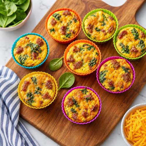 Easy air fryer recipe - Sausage and Cheese Egg Bites
