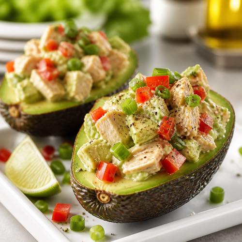 Healthy canned chicken recipe - Chicken Salad Stuffed Avocado Halves
