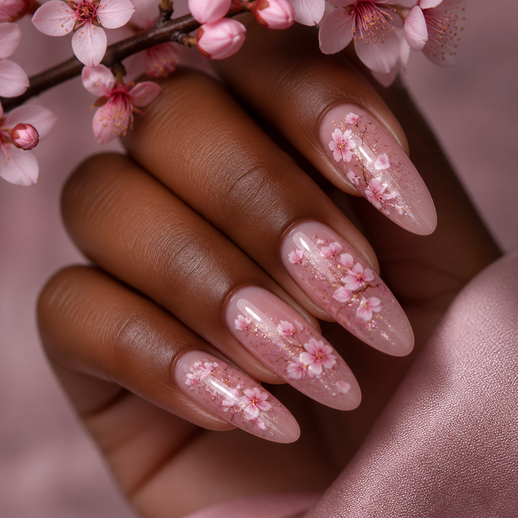 Cherry Blossom Nails Idea 15