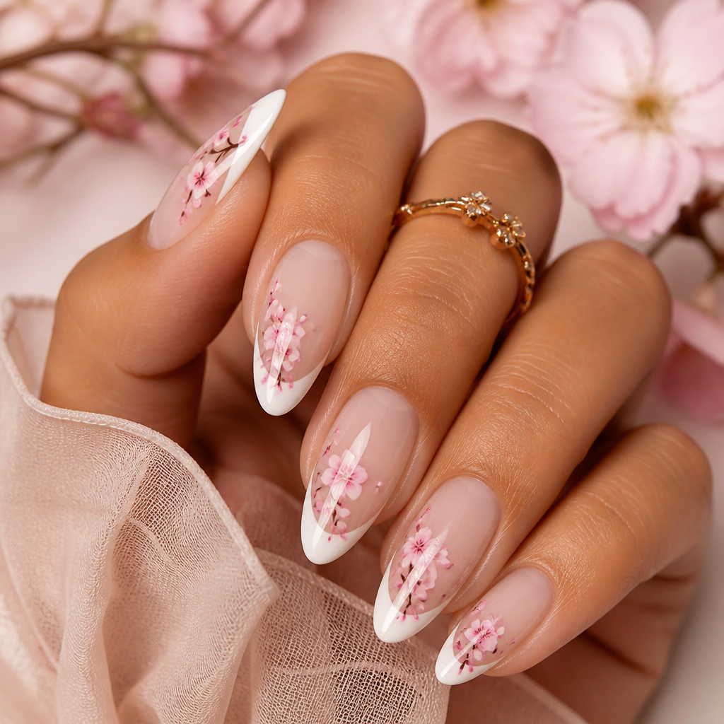 Cherry Blossom Nails Idea 2
