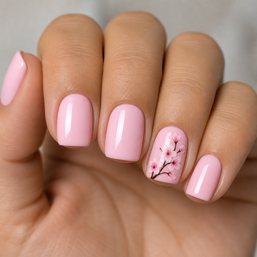 Cherry Blossom Nails Idea 4