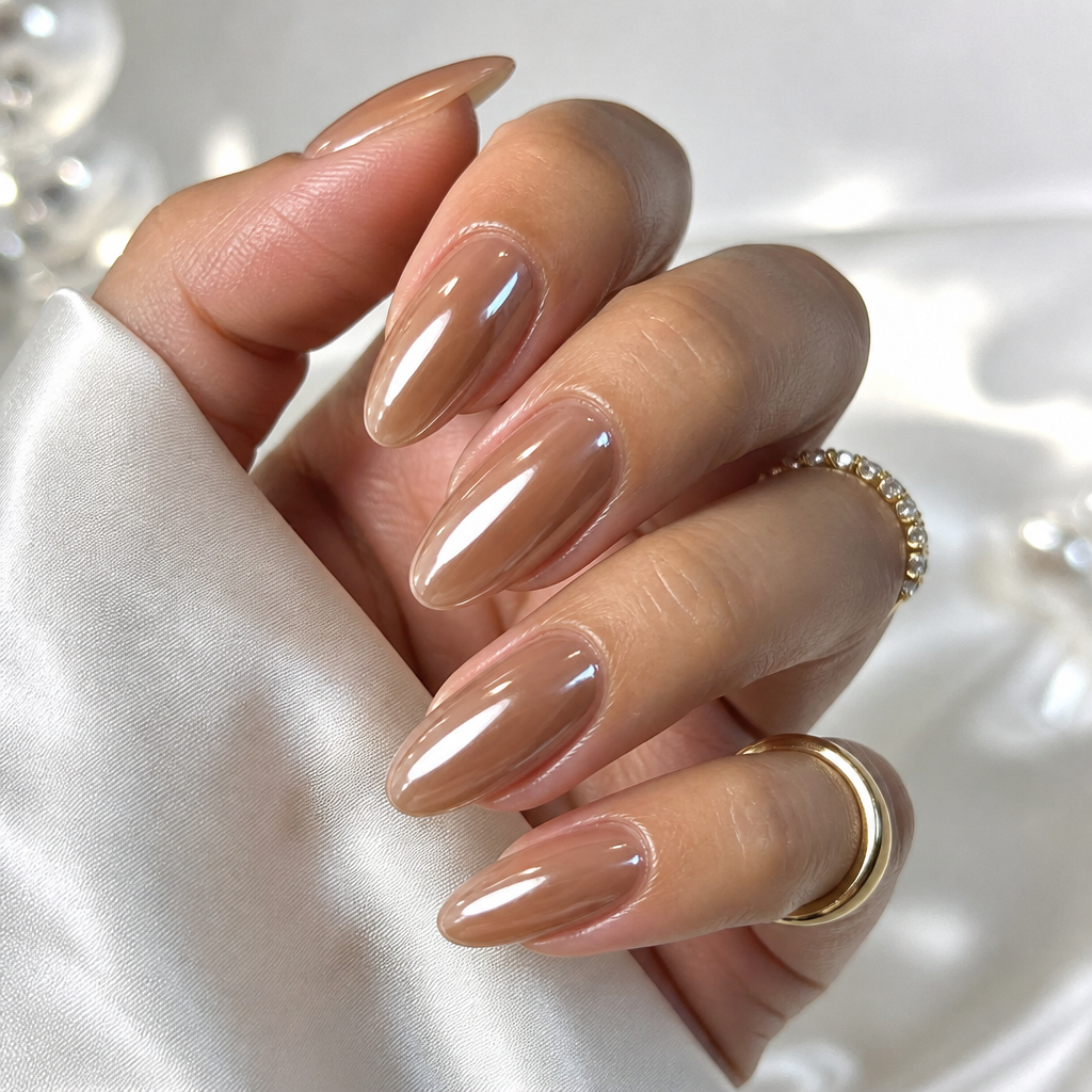 Glazed cinnamon roll finish nails