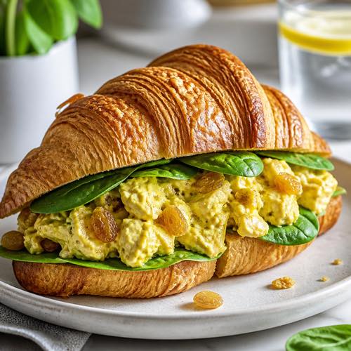 Shredded chicken recipe - Curry Chicken Salad Croissant