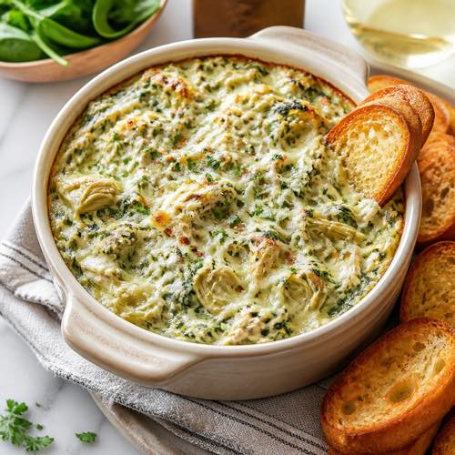 Shredded chicken recipe - Warm Spinach Artichoke Chicken Dip
