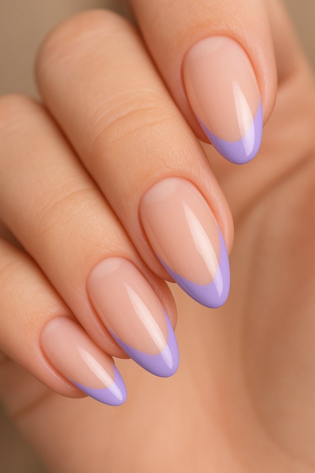 Lavender French Tip Nails