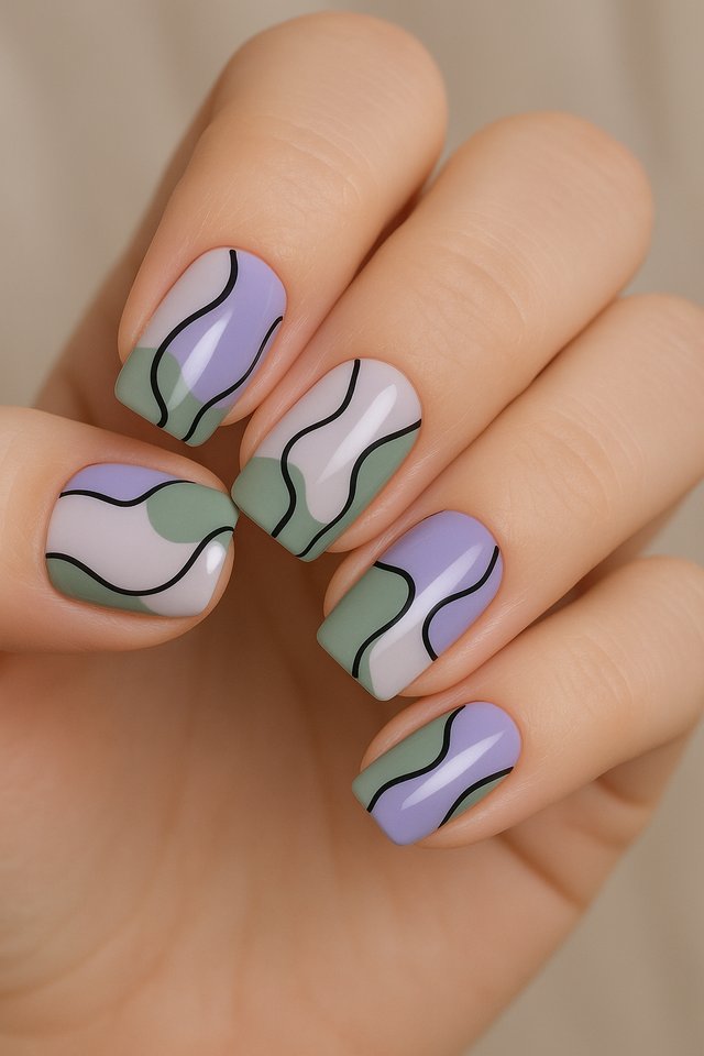 Lavender Abstract Nails