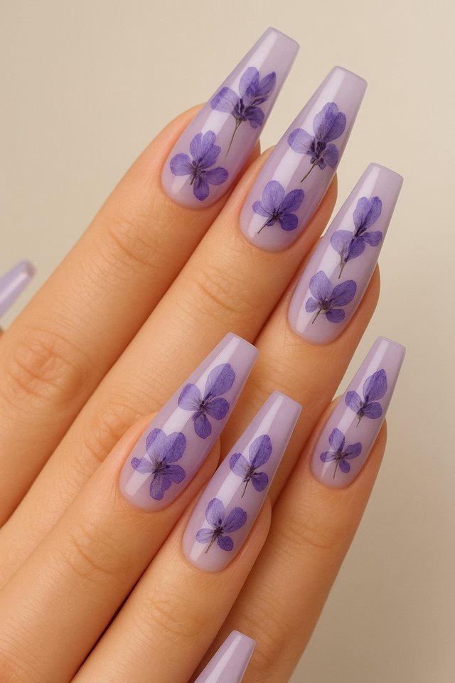 Lavender Acrylic Nails