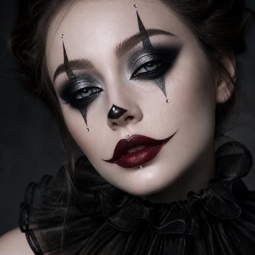 Clown makeup idea 10: Sultry Smoky Eye Glamour Clown costume look