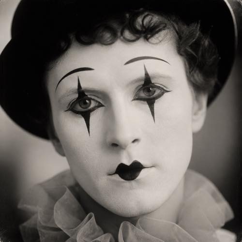 Clown makeup idea 24: Black & White Silent Film Mime costume look