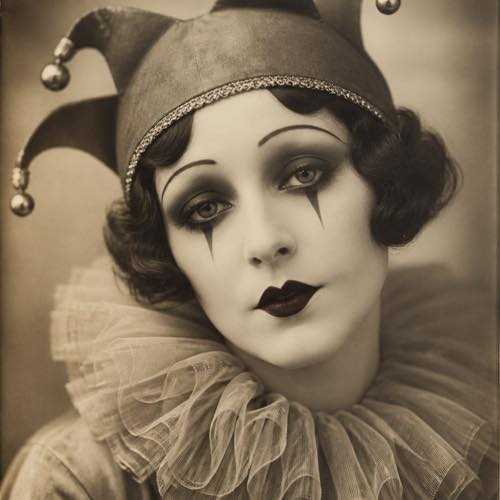 Clown makeup idea 26: Vintage Retro 1920s Jester costume look
