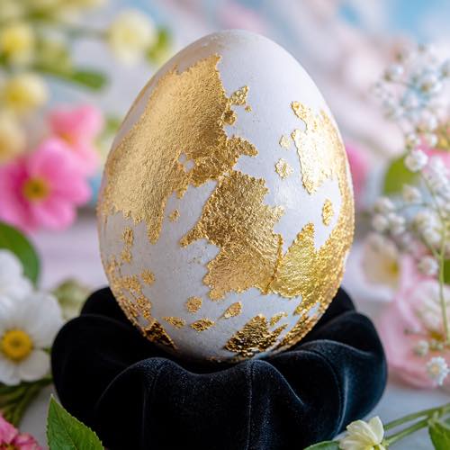 Egg decorating idea - Gilded 24K Gold Leaf Eggs