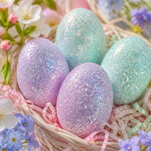 Egg decorating idea - Iridescent Holographic Glitter Eggs
