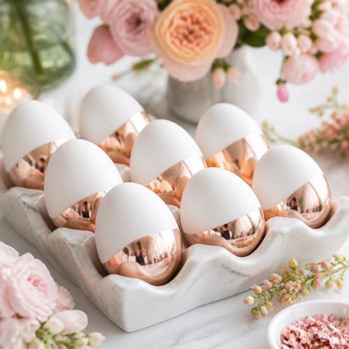 Egg decorating idea - Rose Gold Dipped Eggs