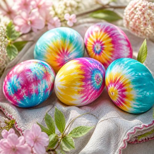 Egg decorating idea - Tie-Dye Paper Towel Eggs