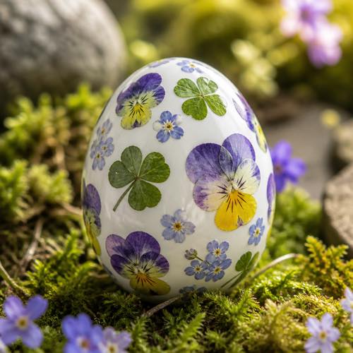 Egg decorating idea - Pressed Wildflower Keepsake Eggs