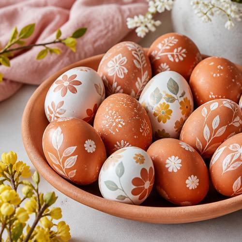 Egg decorating idea - Terracotta Clay Matte Dipped Eggs