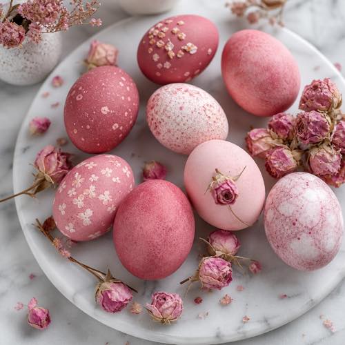 Egg decorating idea - Rich Beetroot Blush Pink Eggs