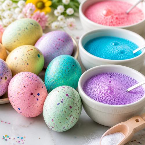 Egg decorating idea - Baking Soda Fizzy Volcano Dye