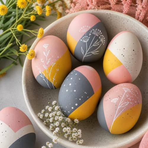 Egg decorating idea - Crisp Geometric Color Blocking
