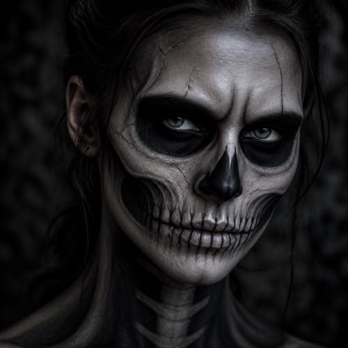 Halloween makeup idea 16: Classic Shaded Skull & Hollow Bones costume look