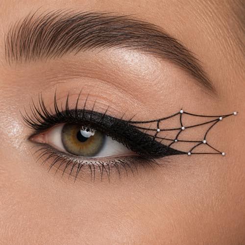Halloween makeup idea 3: Delicate Spiderweb Winged Eyeliner costume look