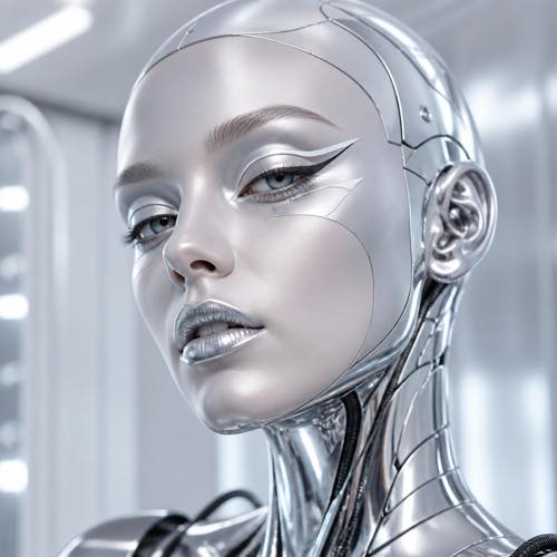 Halloween makeup idea 39: Futuristic Metallic Galactic Robot costume look