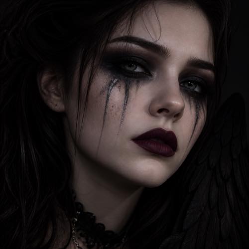 Halloween makeup idea 4: Dark Fallen Angel Smoke costume look