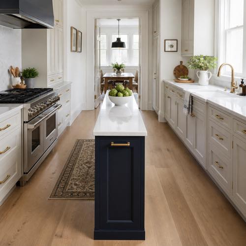 Small kitchen island idea - Narrow Slim-Profile Island